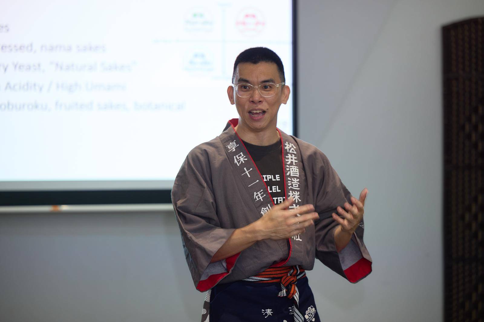 Hansel presenting at Sake Matsuri Singapore